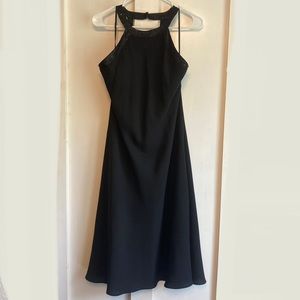 Jones Wear Dress Black Halter Neck Knee Length Cocktail Dress